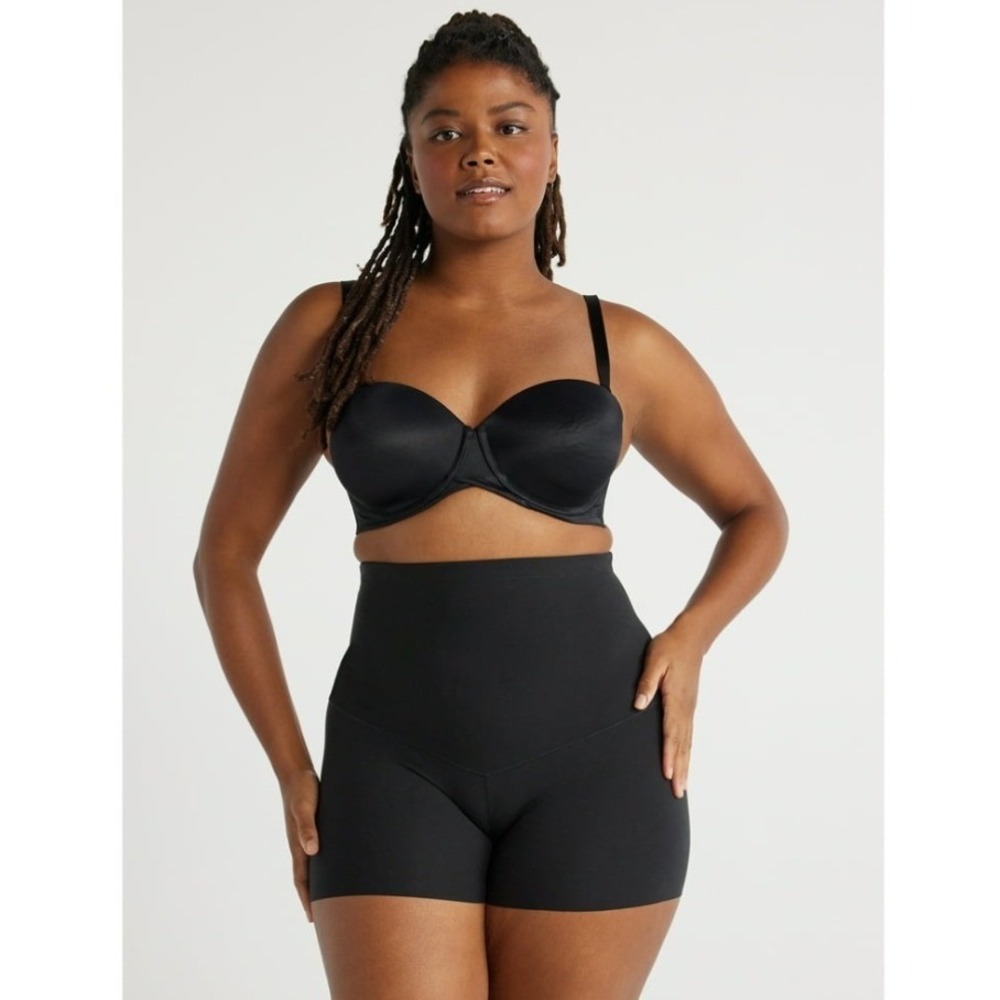 Joyspun Seamless Shapewear Boyshorts XXXL 22 Black Medium Tummy Control‎ NWT